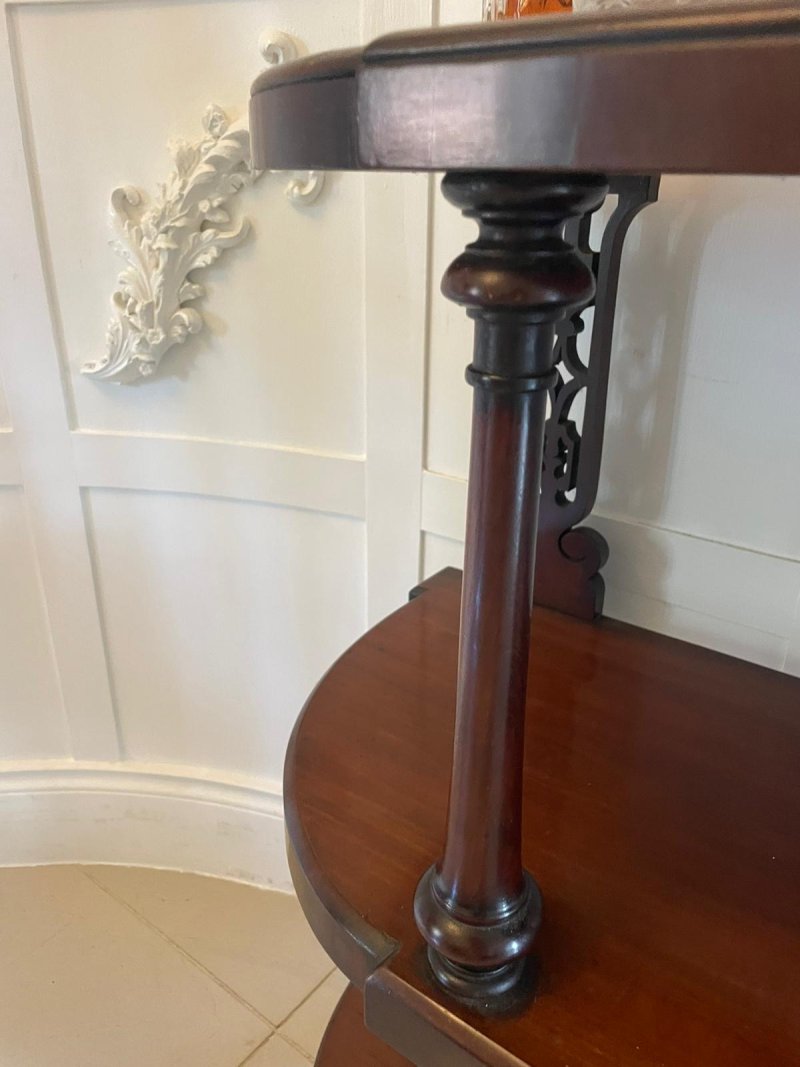 Small Antique Victorian Quality Mahogany Hall Dumb Waiter/Shelves - Image 7